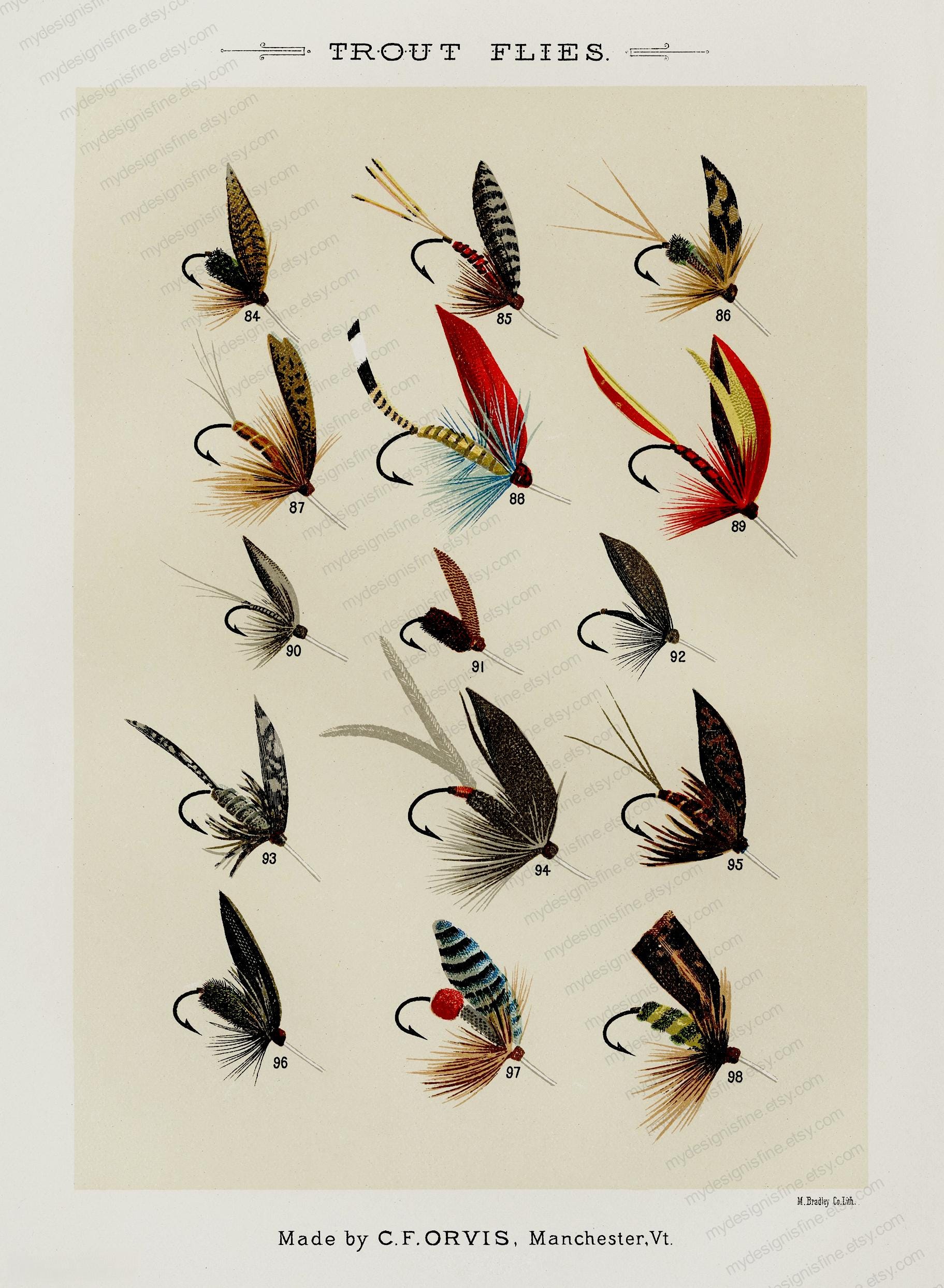 Vintage Fishing Fly Illustrations: Restored Fly-fishing Art