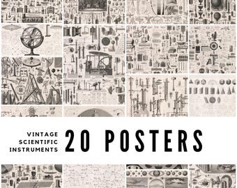 20 Vintage Scientific Instrument Prints: 19th Century Illustrations (Digital Download)
