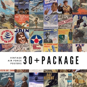 30+ Vintage US Army Air Force Poster / hochwertige digitale Downloads