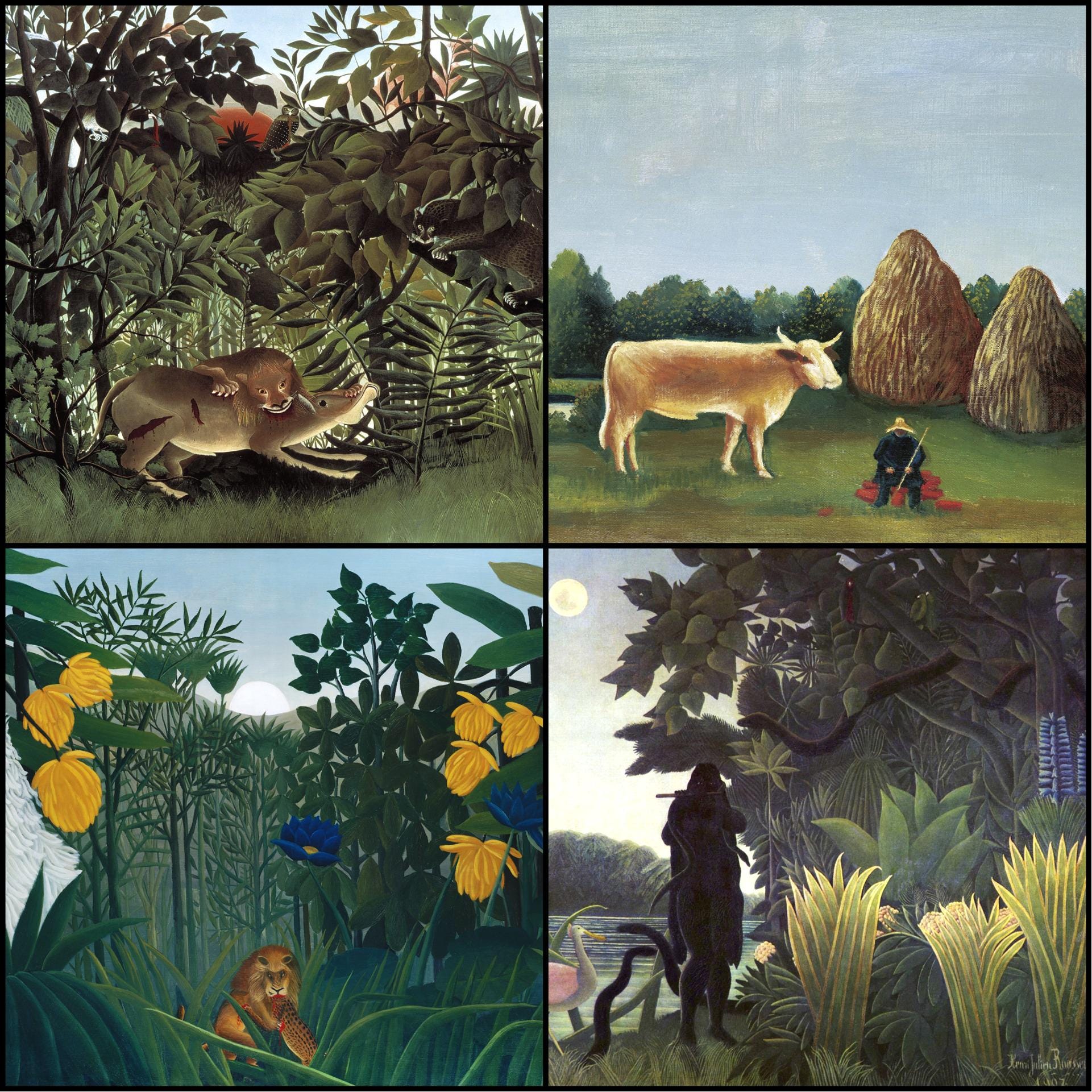 アンリ・ルソーの作品60点以上 / ジャングル画、素朴派の風景画、夢の