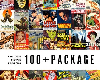100+ Vintage Movie Posters: Classic Film Art Digital Download