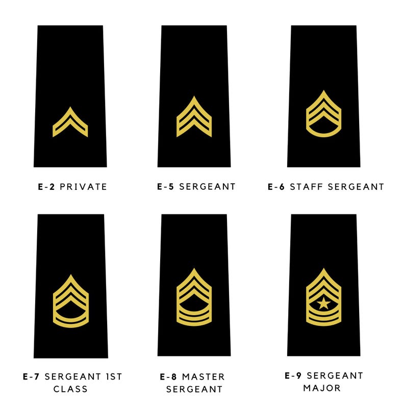 250+ US Army Rank Insignia SVG PNG Jpeg, All Ranks Military Clipart ...