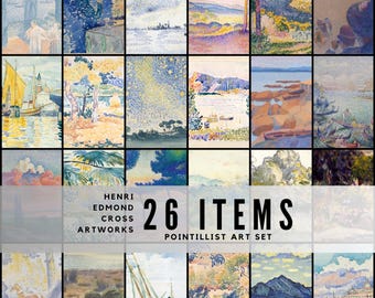 26 Henri‑Edmond Cross Art Prints / Vintage Neo‑Impressionist Pointillism Collection / High‑Res JPG Artwork Bundle for Creative Projects
