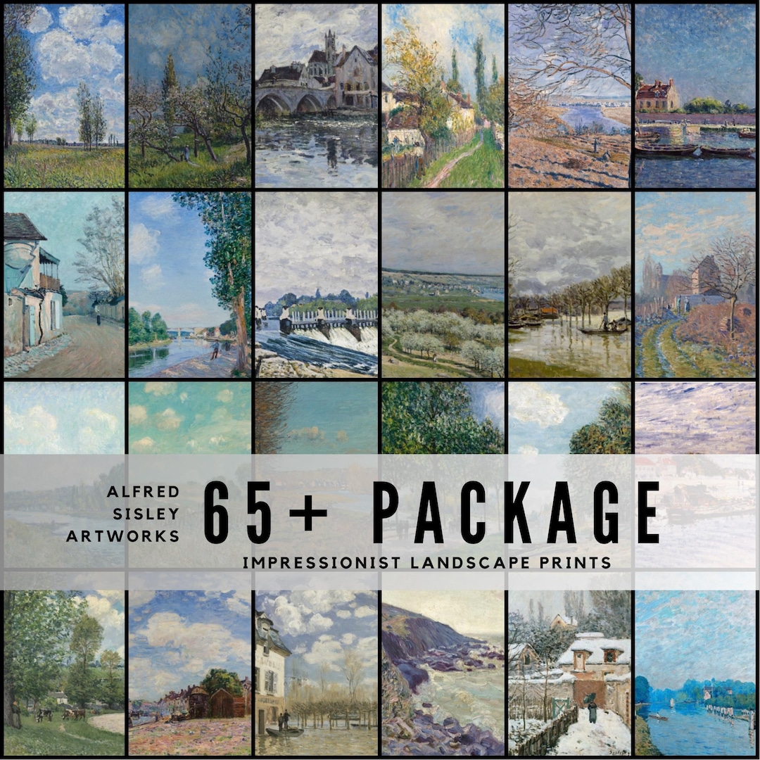 65+ Alfred Sisley Artworks / Vintage Impressionist Landscape