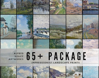 65+ Alfred Sisley Artworks / Vintage Impressionist Landscape