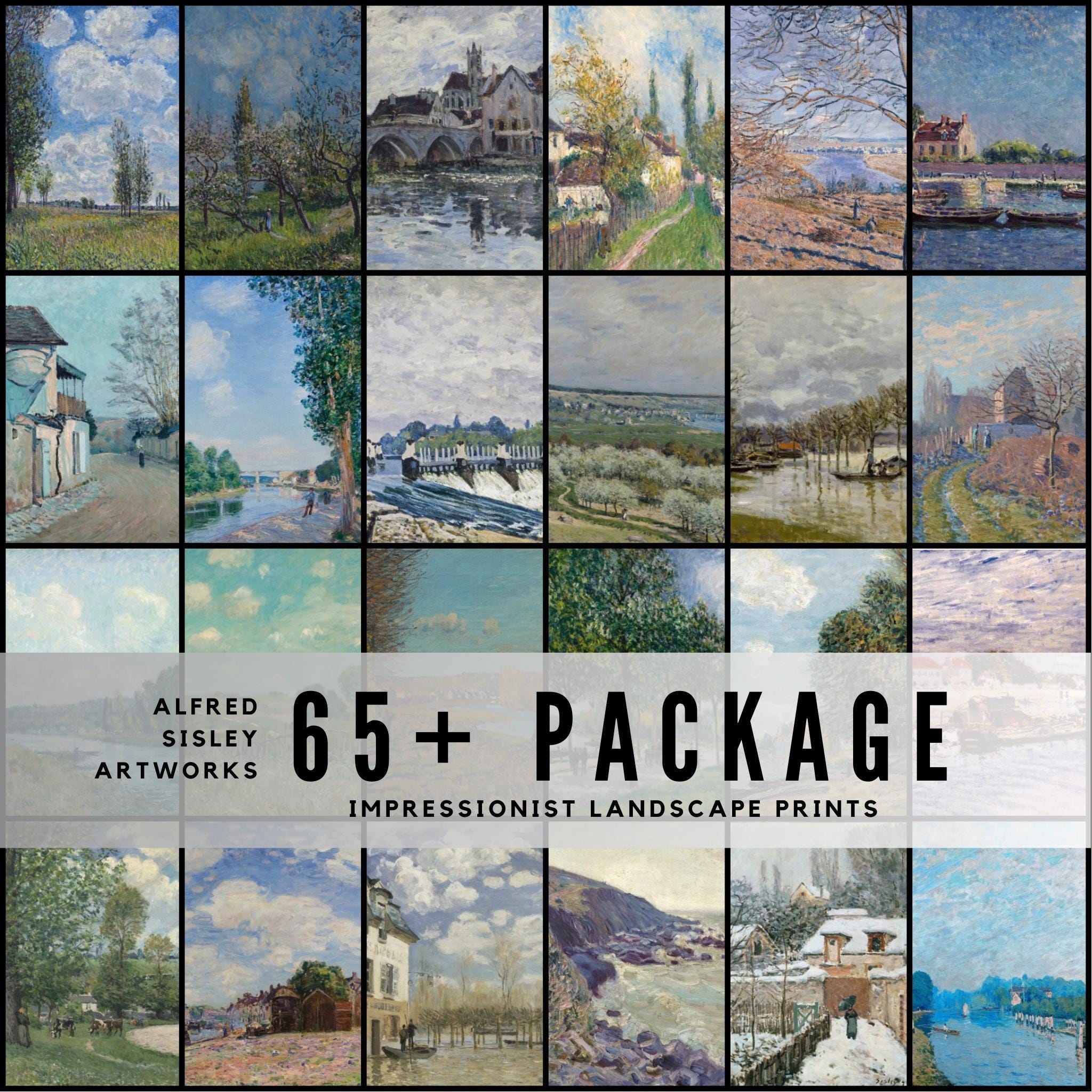 Alfred Sisley、ソール通り、希少画集画、新品高級額、額装付、状態良好 65+ Alfred Sisley Artworks / Vintage Impressionist Landscape