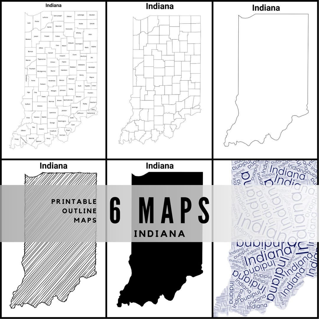 Printable Indiana Map Printable Indiana Maps / State Outline and Labeled Geography Sheets ...