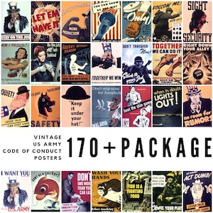 WWII US Army Motivationsposter: 170+ Vintage Prints (Digitale Downloads)