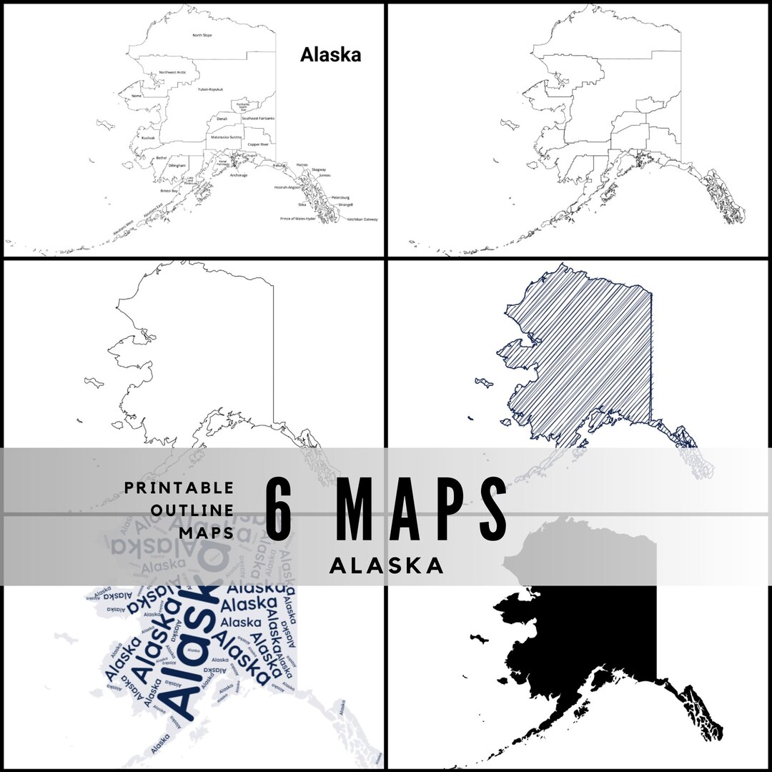 Printable Alaska Maps / State Outline and Labeled Geography Sheets ...