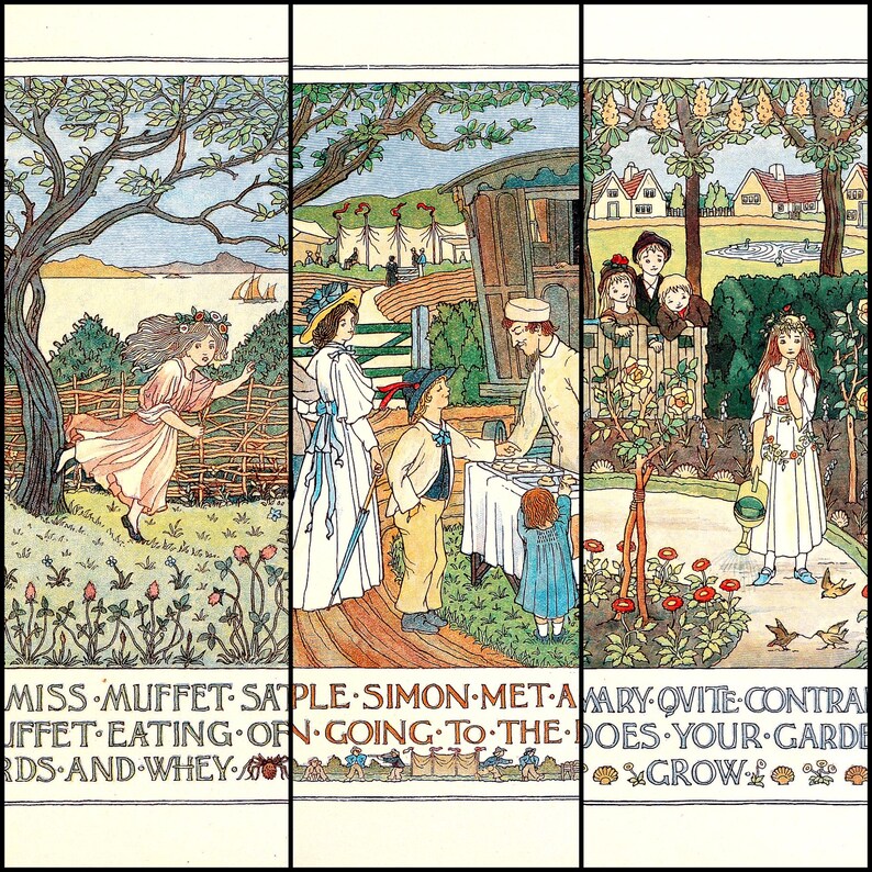 20 Nursery Rhyme Illustrations by F.D. Bedford – Vintage British Art ...