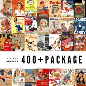 Más de 400 carteles publicitarios antiguos / Descargas digitales de alta calidad