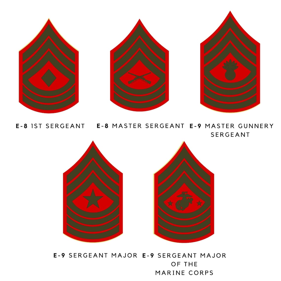 Usmc Officer Ranks Digital 125+ US Marine Rank Insignia SVG PNG Jpeg, All Ranks Military Clipart ...