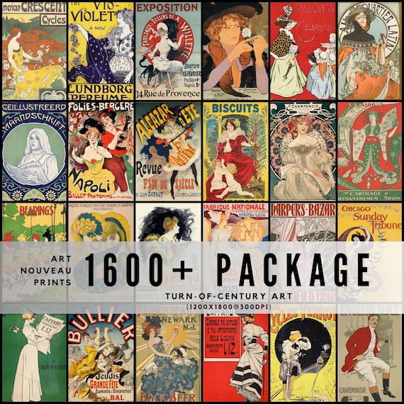 1600点以上のアールヌーボープリント／ヴィンテージ装飾デザイン