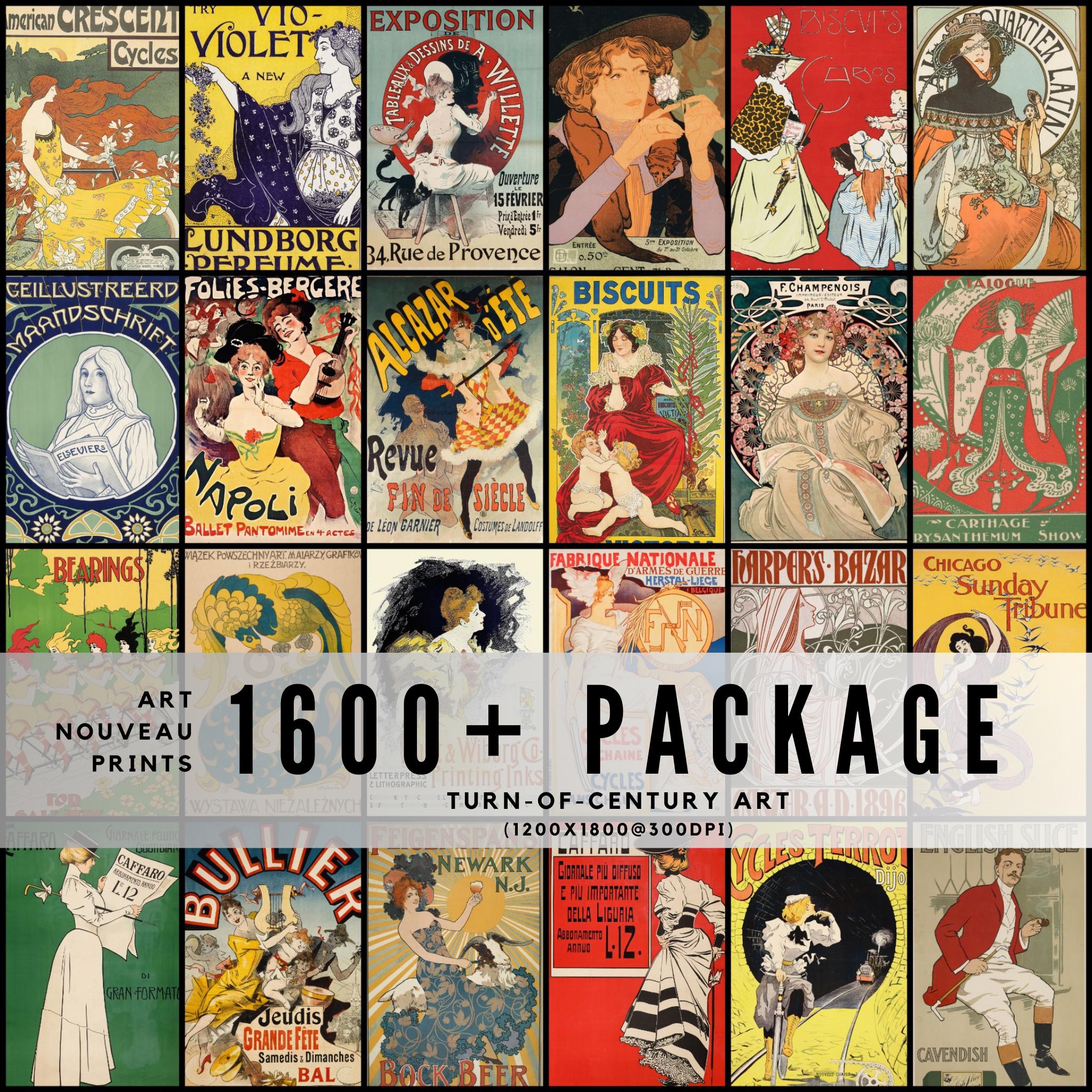 【ヴィンテージ】ART NOUVEAU アール・ヌーヴォー作品集 1600点以上のアールヌーボープリント／ヴィンテージ装飾デザイン