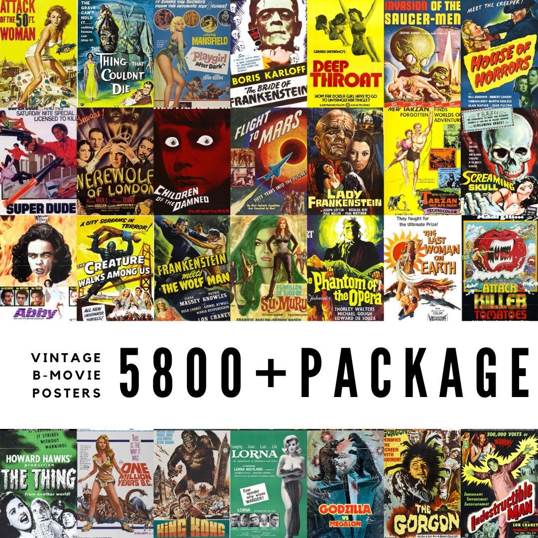 Más de 5800 carteles de películas de serie B y clásicos de culto