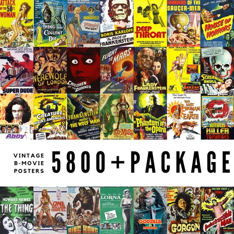 5800+ Vintage B-movie & Cult Classic Posters / Digital Downloads - Etsy