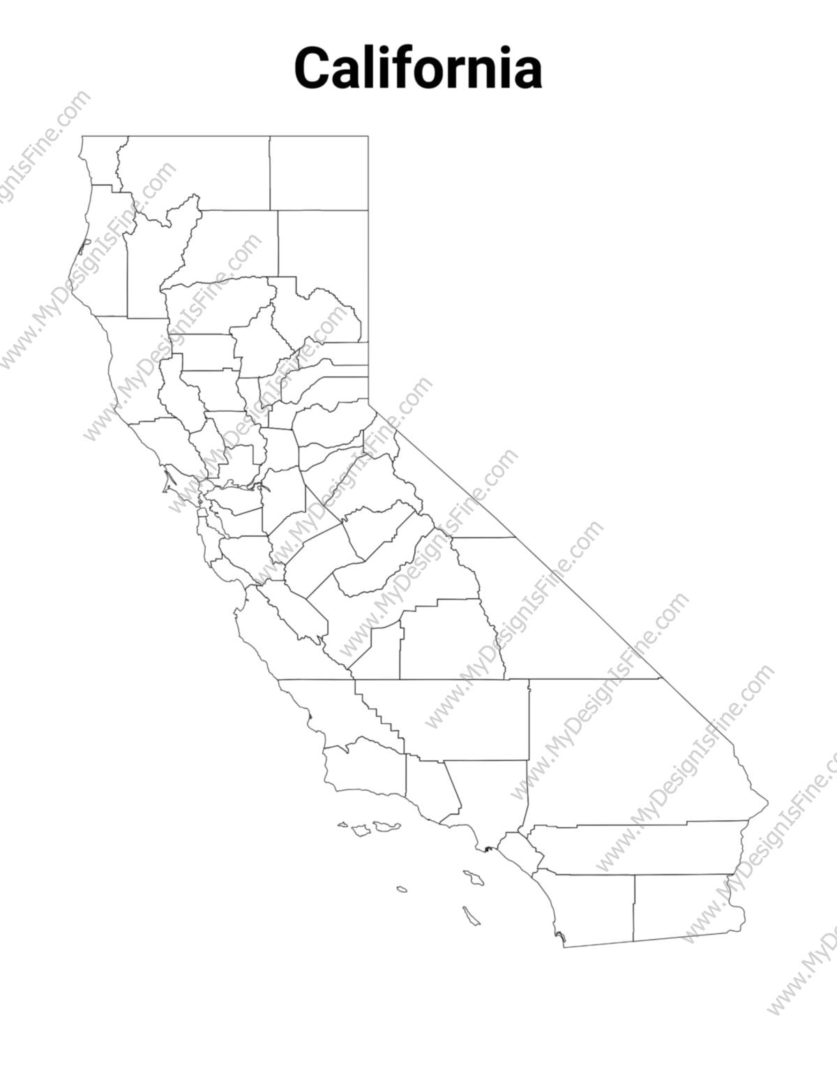Printable California Maps / State Outline and Labeled Geography Sheets ...