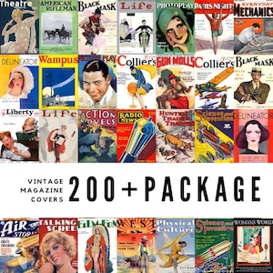 200+ Vintage Magazine Covers: 1940s-50s Art (Digital Download)