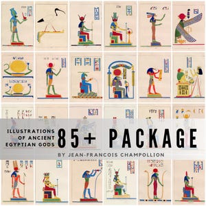 Ancient Egyptian Gods Illustrations: High-Resolution Pharaoh Prints (Digital Download)