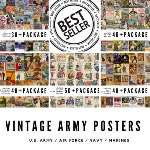 Vintage U.S. Military Poster Collection – 200+ Digital Downloads | Army, Navy, Air Force & Marines Tribute Art
