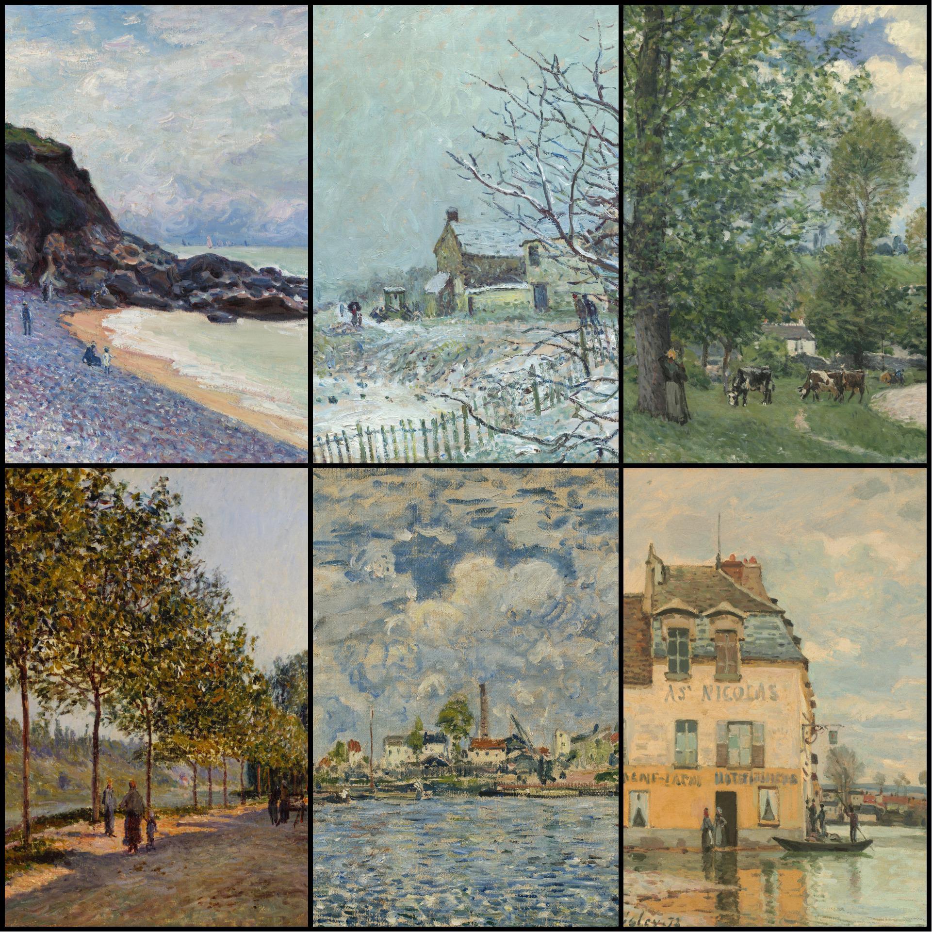 65+ Alfred Sisley Artworks / Vintage Impressionist Landscape