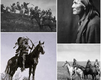 100枚のヴィンテージネイティブアメリカン写真 / 歴史的な部族の肖像画
