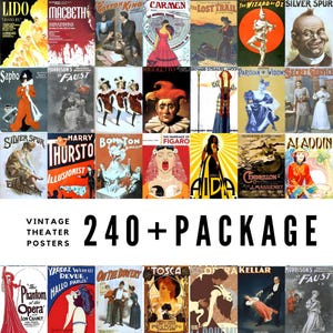 240+ vintage theaterposters: digitale downloadcollectie