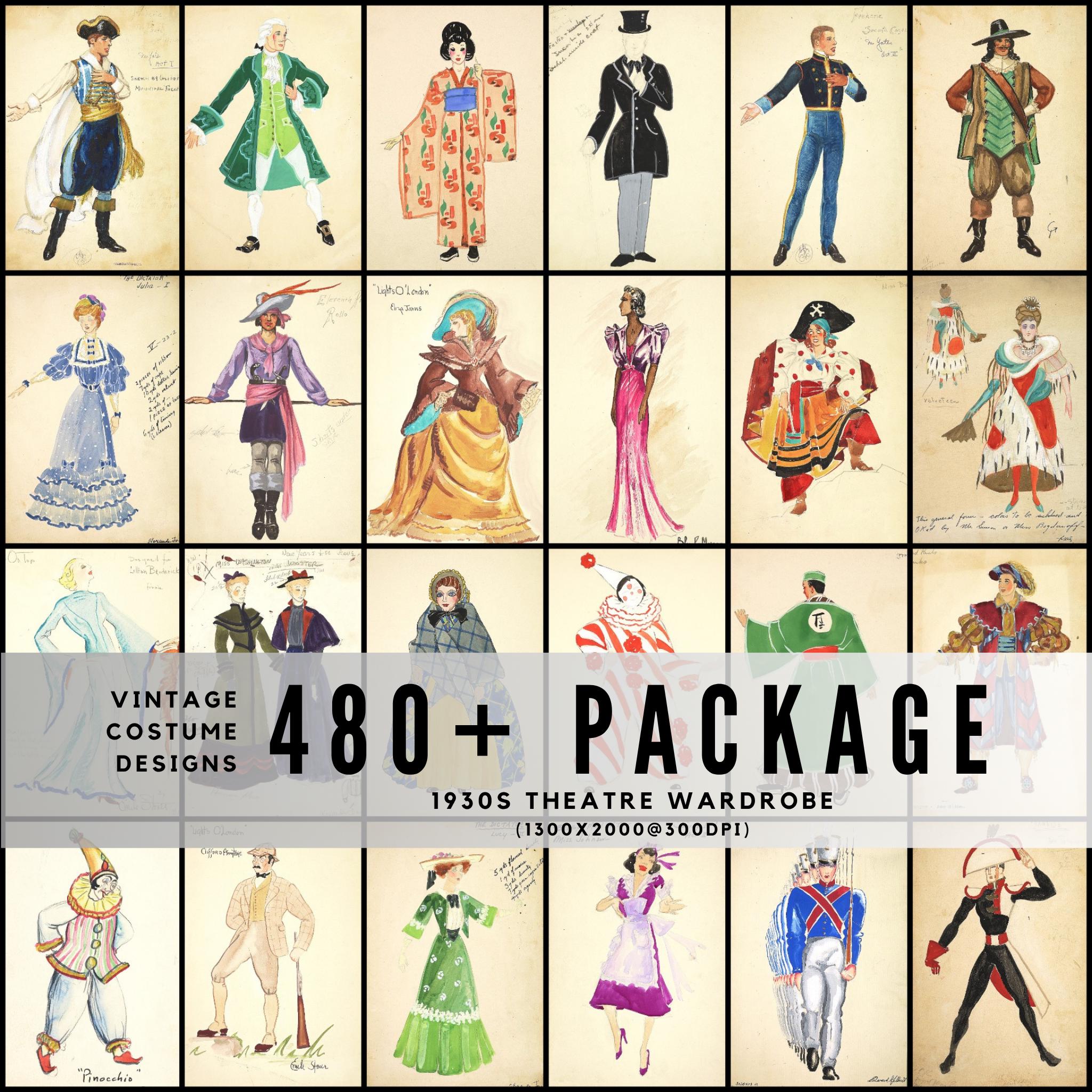 480+ Vintage Costume Designs / 1930s Federal Theatre Project