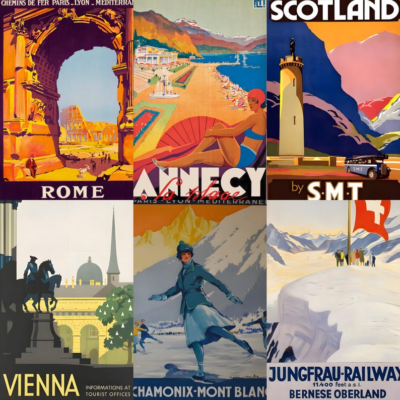 500+ Vintage Travel Posters / Tourisme Art / Digital Downloads. - Etsy