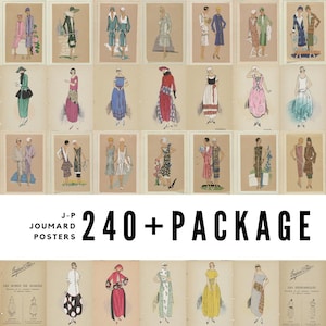 Puede incluir: Una colección de más de 240 ilustraciones de moda vintage de la década de 1920. Las ilustraciones presentan mujeres con diferentes estilos de vestidos, sombreros y accesorios. Las ilustraciones son en blanco y negro y tienen una estética vintage.