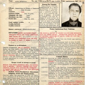 Digital collage of 300+ vintage Alcatraz mugshots and inmate records featuring infamous criminals like Al Capone, George “Machine Gun” Kelly, and Robert Stroud. High-resolution black-and-white prison portraits scanned at 600 DPI. Ideal for true crime fans, junk journalers, scrapbooking, and vintage law enforcement projects. A historical archive capturing the dark legacy of America’s most notorious penitentiary.