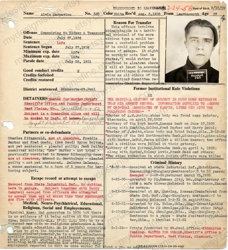 Digital collage of 300+ vintage Alcatraz mugshots and inmate records featuring infamous criminals like Al Capone, George “Machine Gun” Kelly, and Robert Stroud. High-resolution black-and-white prison portraits scanned at 600 DPI. Ideal for true crime fans, junk journalers, scrapbooking, and vintage law enforcement projects. A historical archive capturing the dark legacy of America’s most notorious penitentiary.