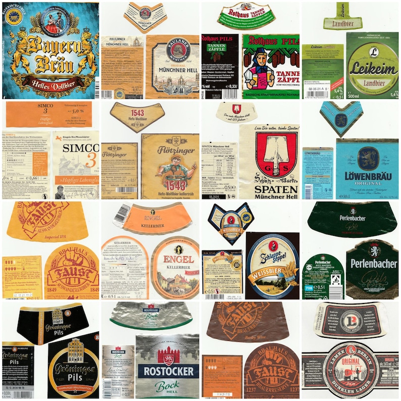 400+ German Beer Labels / Original Brewery Scans in JPG Format / Modern ...