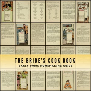 El libro de cocina de la novia (1915): Recetas clásicas, consejos para el hogar y sabiduría matrimonial de la época eduardiana. Descarga digital en PDF.