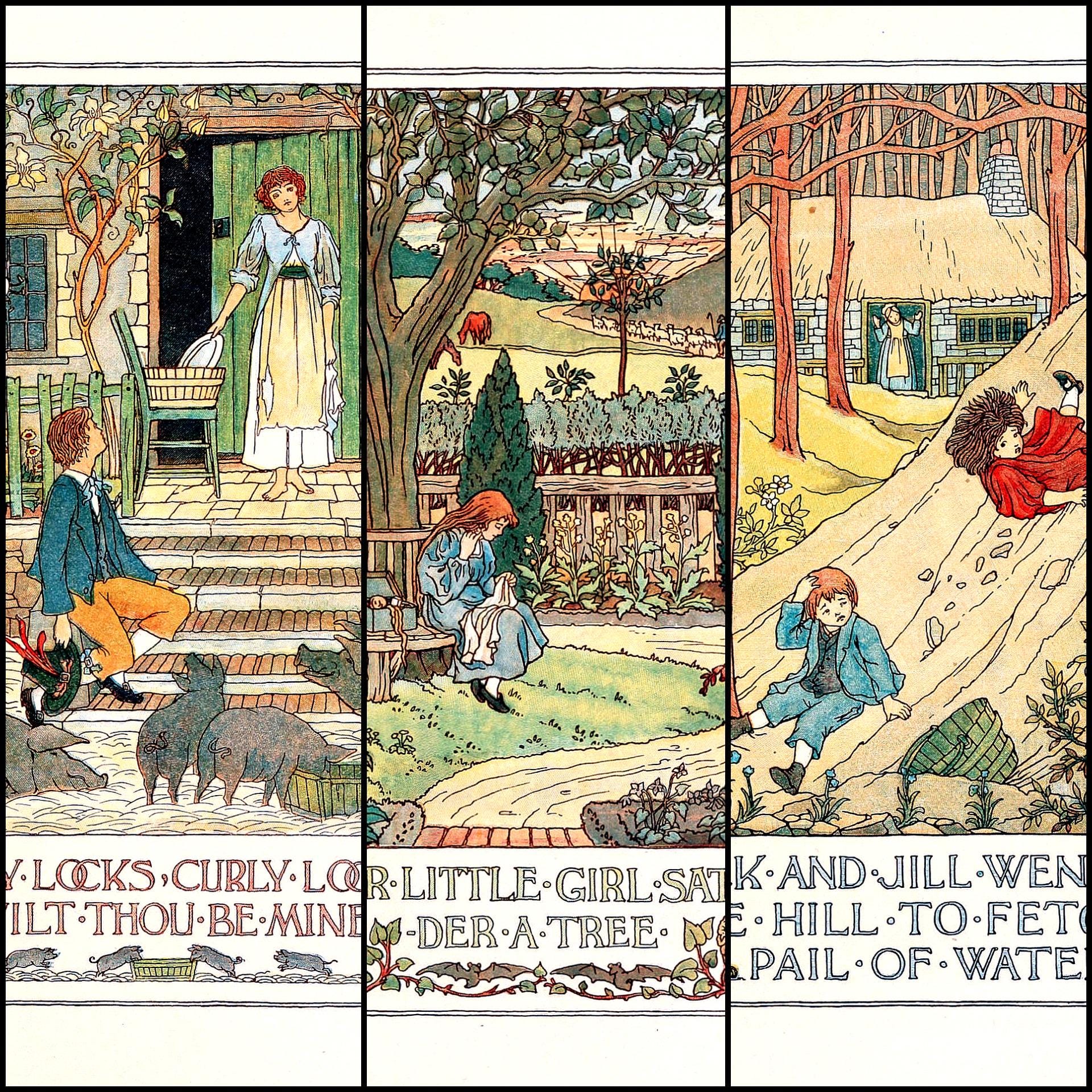 20 Nursery Rhyme Illustrations by F.D. Bedford – Vintage British Art ...