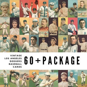 Oltre 60 carte da baseball vintage dei Los Angeles Dodgers / Download digitali di alta qualità / Diario di scarto / Album di ritagli