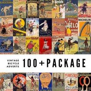 100+ Vintage Fahrrad-Werbeposter / hochwertige digitale Downloads