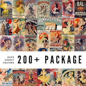 200+ Vintage Jules Cheret Art Nouveau Posters / High-Quality Digital Downloads