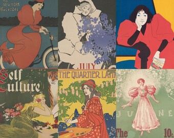 1920年代の雑誌表紙：アールデコ調デジタルコレクション（100点以上の
