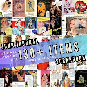 130+ Vintage Magazine Advertisements - Personal Care / Junk Journal & Scrapbook