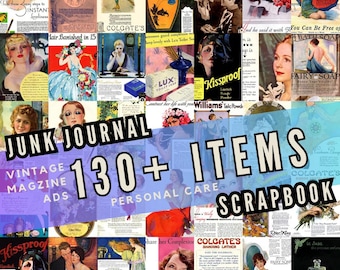 130+ Vintage Magazin Werbung - Körperpflege / Junk Journal & Scrapbook