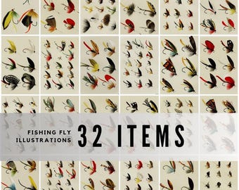 Vintage Fishing Fly Illustrations: Restored Fly-Fishing Art (Digital Download)