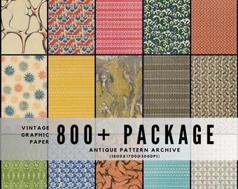 100点以上のヴィンテージ・ビクトリア朝のパターンプリント / 実用的