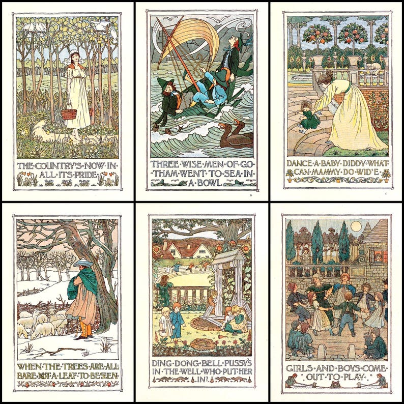 20 Nursery Rhyme Illustrations by F.D. Bedford – Vintage British Art ...