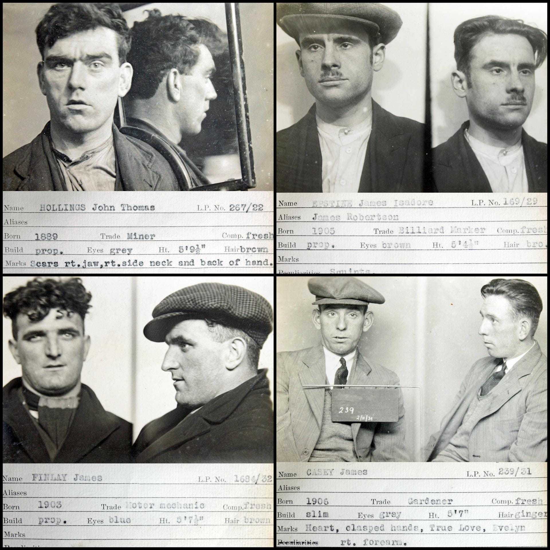 30+ Vintage Criminal Mugshots / Vintage Police Records / High-quality ...