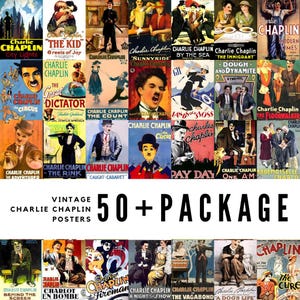 50+ Vintage Charlie Chaplin Posters / High-Quality Digital Downloads