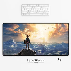 ZELDA | Link - BOTW | Tapis de Jeu - Tapis Souris | 80x40/70x35/26x21 cm | Idée Cadeau | Gaming | Personnalisable