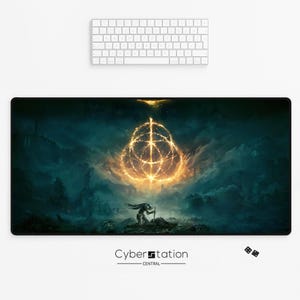 Tapete de mesa para jogos ELDEN RING | VYKE | 80 x 40 cm - 70 x 35 cm | Denies - Senhor do Subterrâneo – Mousepad XL – Ideia para presente