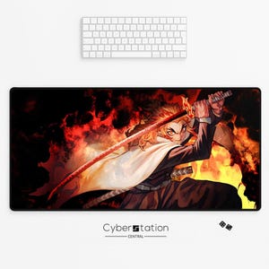 DEMON SLAYER | RENGOKU | Spielmatte / Mauspad | 80x40 /70x35/26x21cm - 4mm dick| Geschenkidee | Gaming . Anime & Manga | Personalisierbar