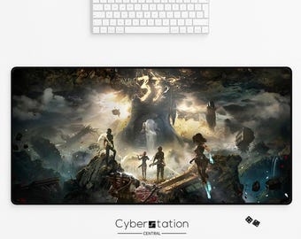 EXPEDITION 33 – Tappetino da scrivania gaming – Gustave, Maelle, Sciel & Lune – 3 misure disponibili – Tappetino XL premium – Idea regalo